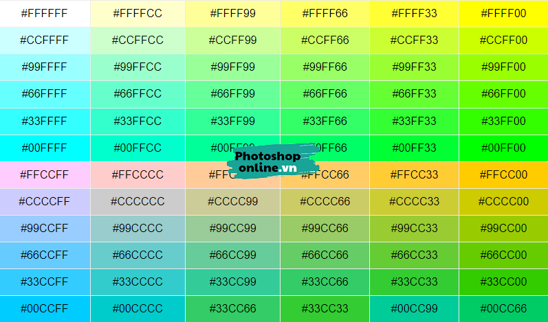 Bảng màu FF, mã màu FF đầy đủ, mã màu trong Freefire