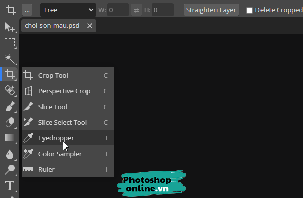 Lấy mã màu từ ảnh bằng Photoshop online