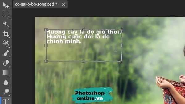 Chèn chữ vào ảnh trong Photoshop online