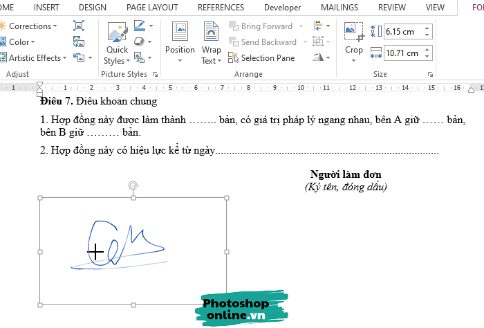 Hướng dẫn chèn chữ ký trong file Word