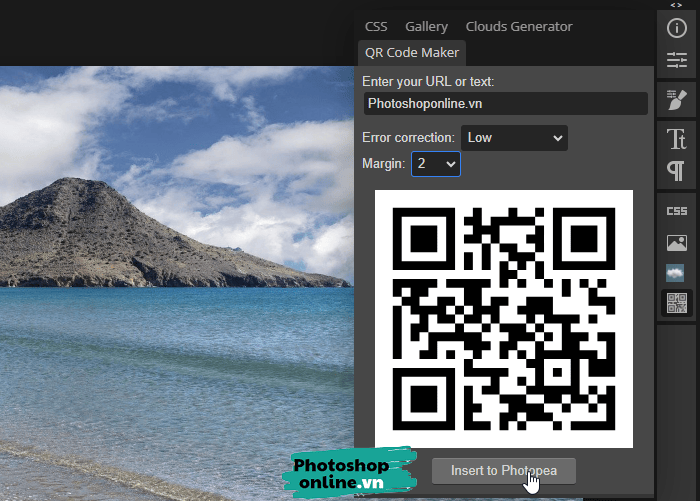 cách chèn mã QR vào ảnh trong Photoshop online